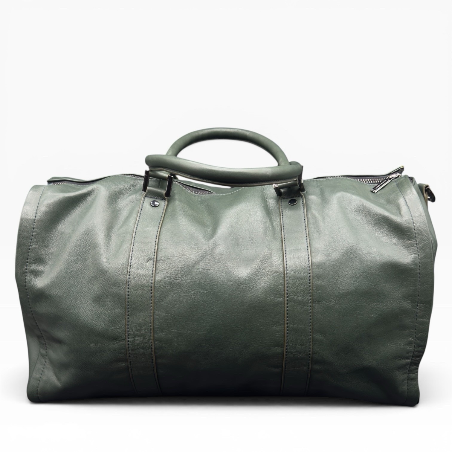 Hook & Albert Leather Garment Weekender Duffle Bag Green Travel Carry On